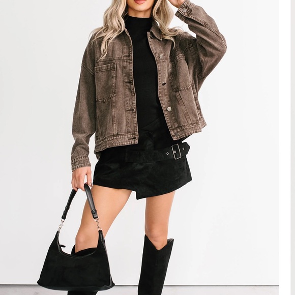 NanaMacs Dark Brown Jean Jacket - Picture 2 of 6